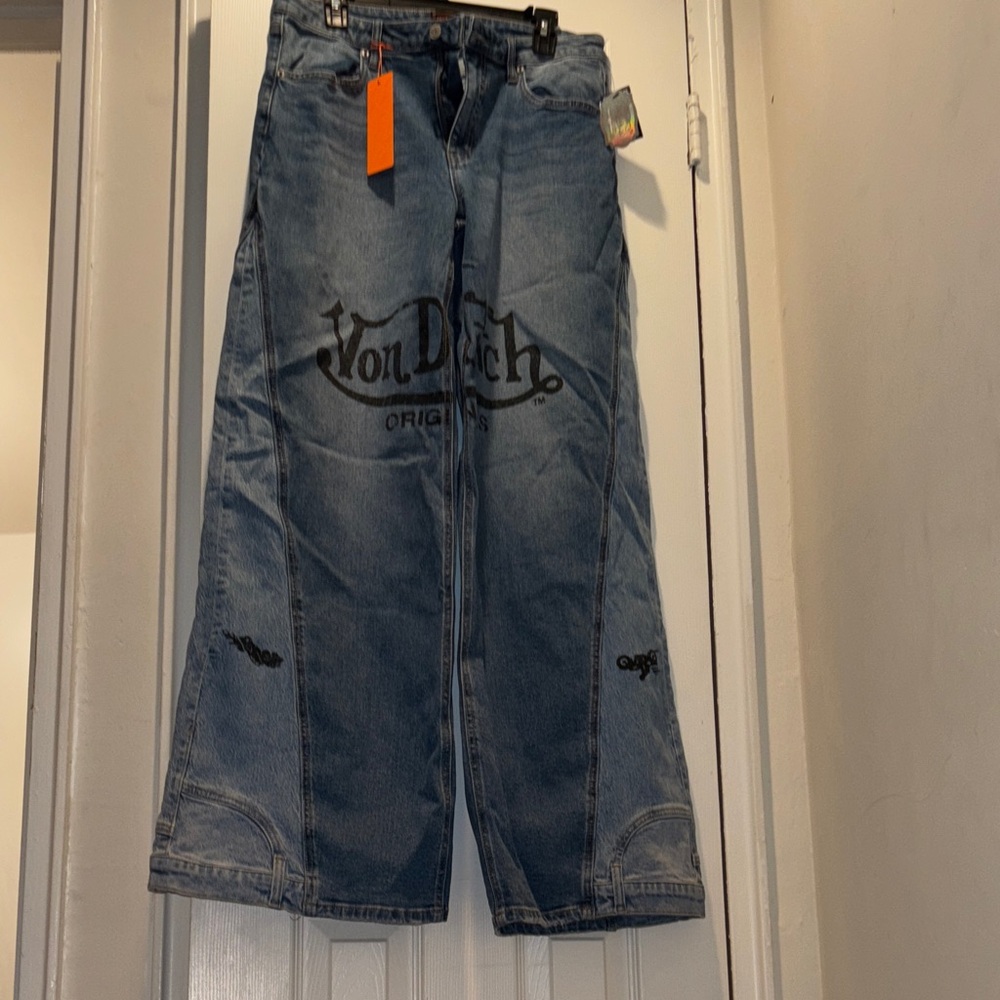 Von Dutch Relaxed Fit Men's Jeans in Light Blue